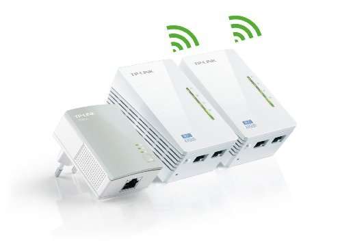 TP-Link WLAN Powerline Adapter Triple Set TL-WPA4220T KIT(600Mbit/s, WLAN 300Mbit/s, Wi-Fi Clone