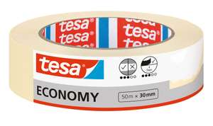 Tesa Malerband ECONOMY 50 m x 30 mm, 4 Tage nach Gebrauch rückstandslos entfernbar