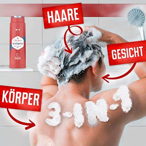 Old Spice Whitewater/Original/Deep Sea 3-in-1 Duschgel & Shampoo für Männer (250 ml)