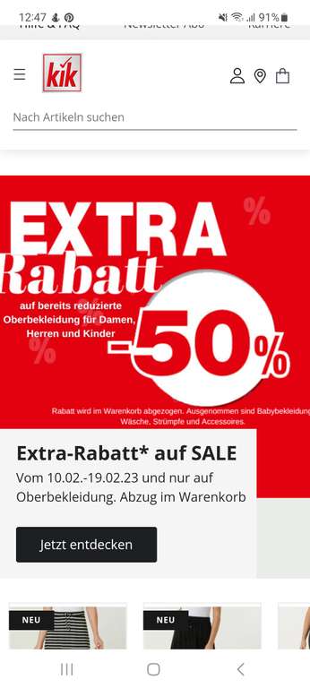 50% auf Reduzierte Bekleidung