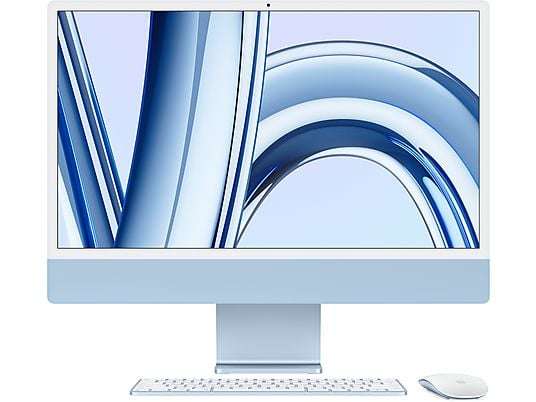 APPLE iMac 24 Zoll CTO (2023), M3 Chip 8-Core GPU, 16 GB RAM, 1 TB SSD, Retina 4.5K, Blau