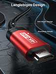 JSAUX HDMI auf USB-C Kabel - 3 Meter, 4K@60Hz, Thunderbolt 3 komp.