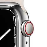 Apple Watch Series 7 (GPS + Cellular) 41mm Edelstahl silber mit Sportarmband Polarstern