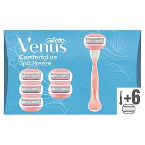 Gillette Venus Comfortglide Spa Breeze Rasierer Damen, Damenrasierer + 6 Rasierklingen