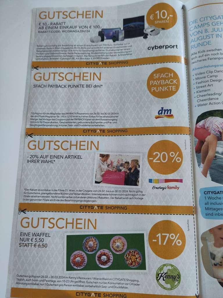 Citygate Wien Gutschein Magazin 01/24