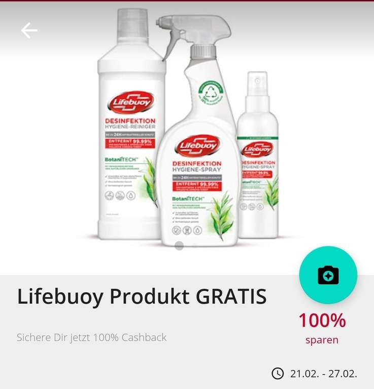 Scondoo: 100% Cashback auf ein Lifebuoy Produkt (Kauf bei Müller)