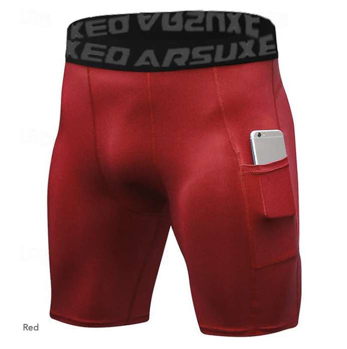 Arsuxeo Men's Running Tight Shorts mit Smartphone Tasche in vielen Größen Farben & Größen