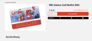 VHS Science Card Herbst 2023 - 30% billiger nur heute