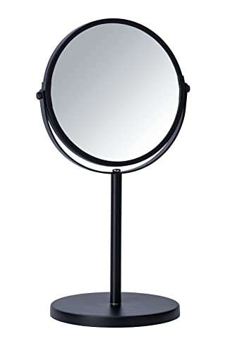 WENKO Kosmetik-Standspiegel Assisi Ø 17 cm Schwarz