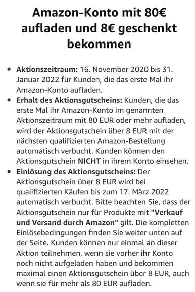 amazon lotterie 8 gutschein erhalten ab 80 aufladung preisjager