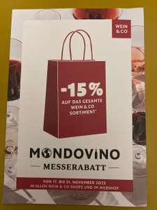WEIN & CO 15% „Mondovino Messe-Rabatt“ ONLINE & In den Shops OHNE MBW