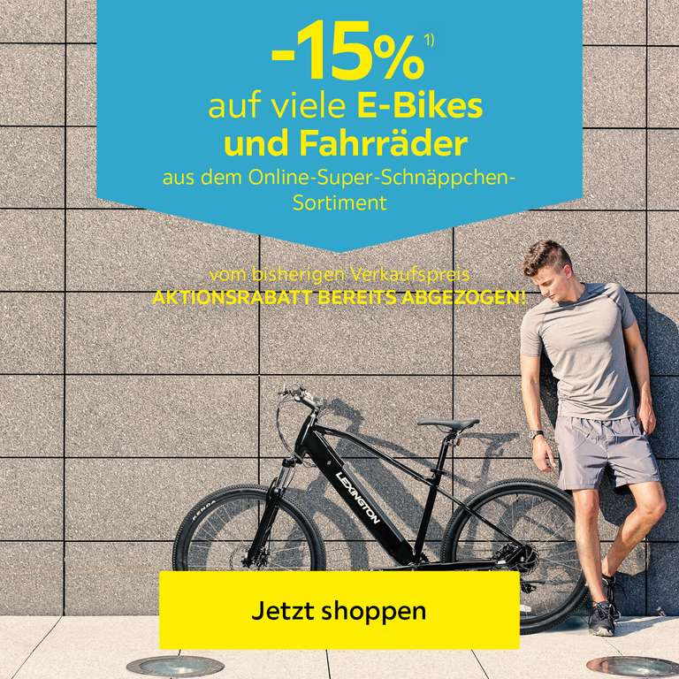 Möbelix: 15% auf viele E-Bikes und Fahrräder aus dem Online-Super-Schnäppchen-Sortiment sowie Gartenmöbel