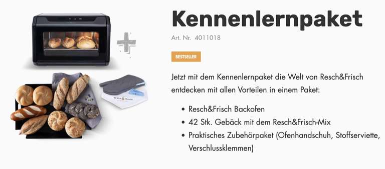 Resch & Frisch Kennenlernpaket € 68,68 Nachlass mit Gutschein