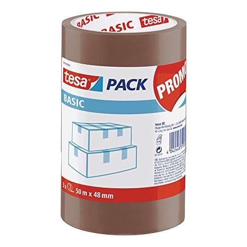 3x tesa „Basic Pack“ Verpackungsklebeband / Paketband