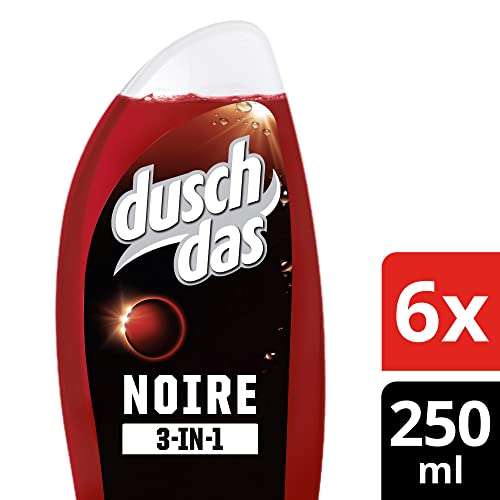 Duschdas 3-in-1 Körper, Haare & Gesicht Noire Duschbad mit anregendem Zedernholzduft dermatologisch getestet 250 ml 6 Stück