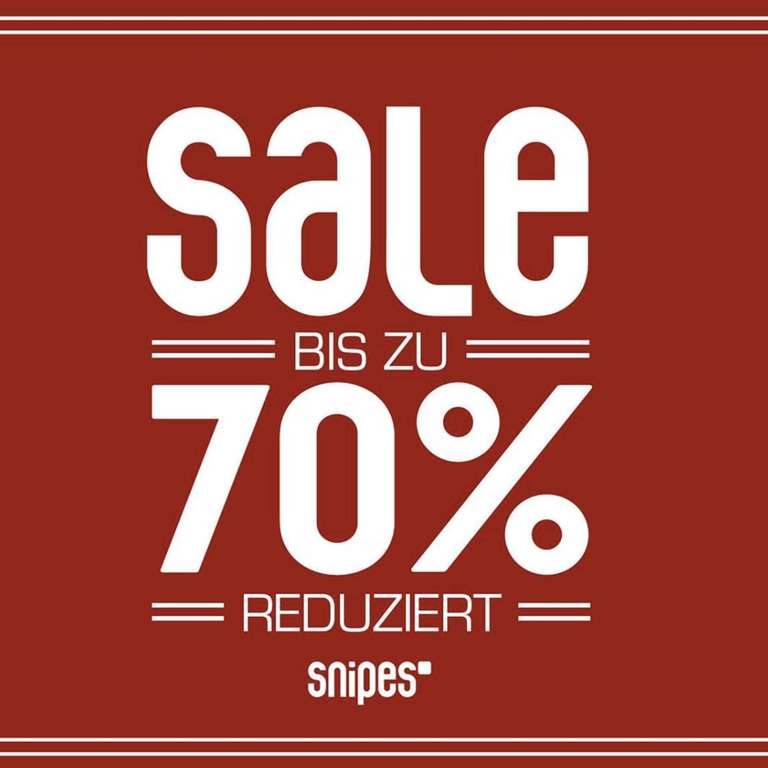 Snipes: Bis zu 70% Rabatt im Sale z.b. beliebte Marken-Shirts ab 10€