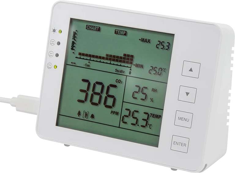 LogiLink Indoor Air Quality Monitor CO2 Alarm, CO2-Luftmessgerät