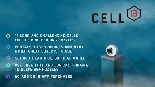 "CELL 13 - Physics Puzzle" (Android) gratis im Google PlayStore - ohne Werbung / ohne InApp-Käufe -