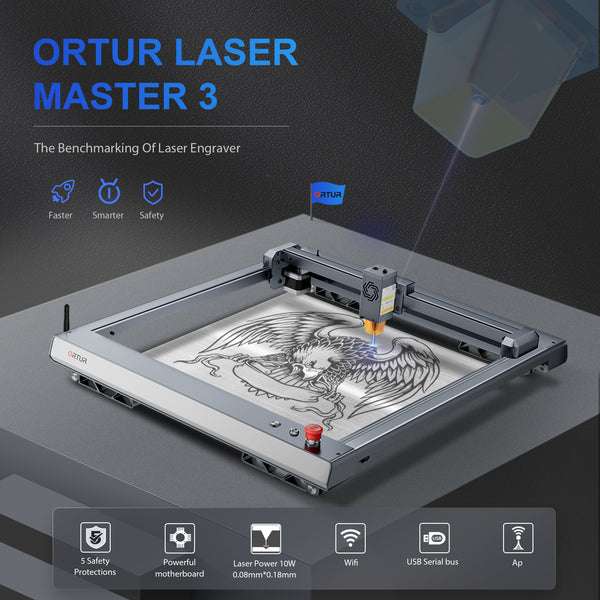 Lasergravierer Ortur Laser Master 3: 10 Watt, Air Assist vorbereitet, 400*400mm 20000mm/min