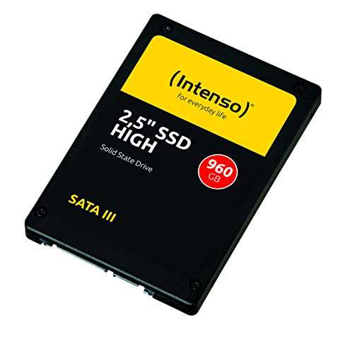 Intenso Interne 2,5" SSD SATA III High, 960 GB, 520 MB/Sekunden, Schwarz