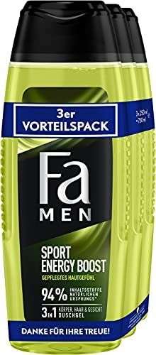 (3er Pack) Fa Men 3in1 Körper, Haar & Gesicht Duschgel Sport Energy Boost