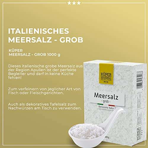 Grobes Meersalz „Küper Selection“ aus Italien (1000g)