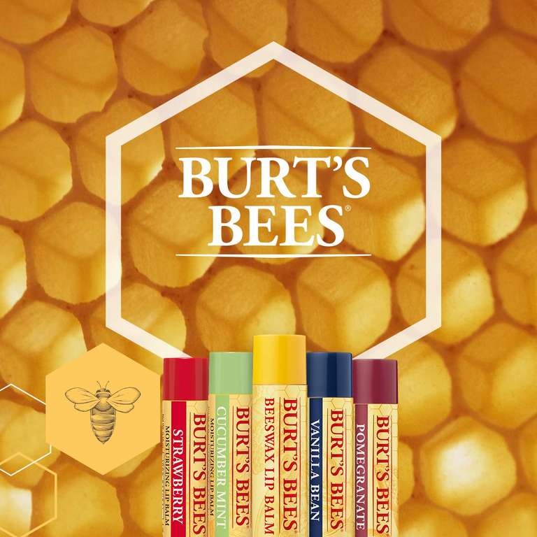 Burt's Bees Lippenbalsam (Original Bienenwachs, mit Vitamin E und Pfefferminzöl)