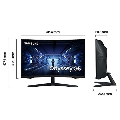 Samsung Odyssey G5 C27G54TQBU Curved Gaming Monitor mit VA-Panel, WQHD-Auflösung, 1 ms, 144 Hz