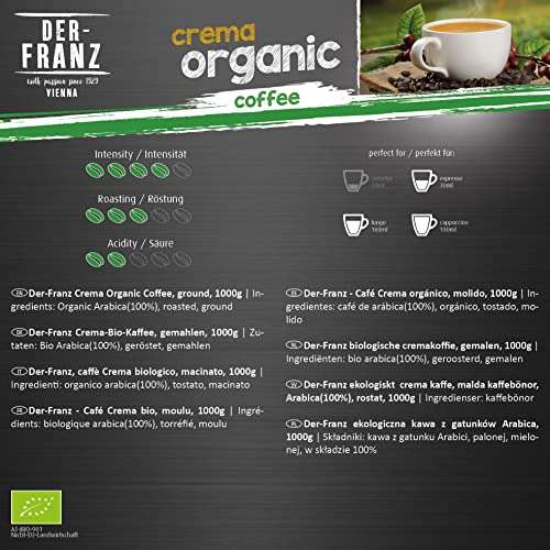 1000g "Der-Franz Crema-Bio-Kaffee UTZ", gemahlen