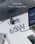 Anker PowerPort III 65W 2-Port USB-C Ladegerät, Kompaktes Netzteil mit Schnellladeleistung