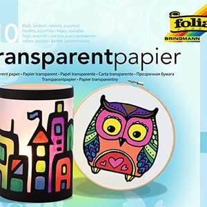 folia 888 - Transparentpapier im Heft, Drachenpapier, ca. 20 x 30 cm, 10 Blatt sortiert in 10 Farben, 42 g/qm