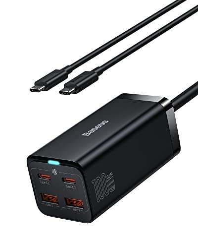 Baseus GaN3 Pro Fast Charger 100W (2x USB-C, 2x USB-A)