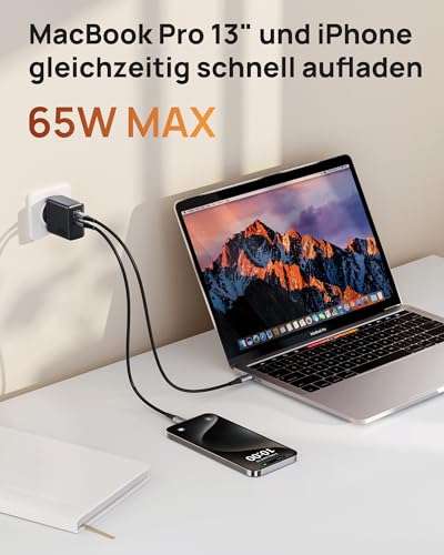 INIU 65W USB C Ladegerät mit 65w , usb c 2x