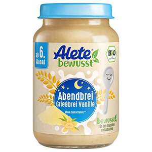 6x 190g Alete Bio Gläschen Abendbrei Grießbrei Vanille