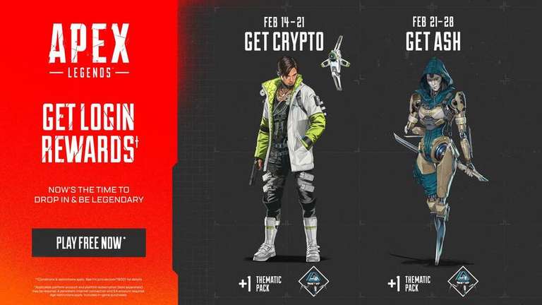 APEX Legends Login Rewards: "Crypto" & "Ash" kostenlos | + 2 Themenpacks