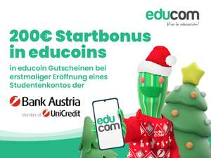 200€ Für die Eröffnung des Studentenkontos bei Bank Austria! - Black Friday verlängert bis Weihnachten!