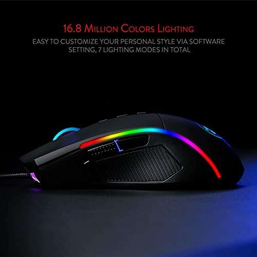 Redragon Lonewolf 2 Gaming-Maus mit 32000 DPI, RGB-Beleuchtung
