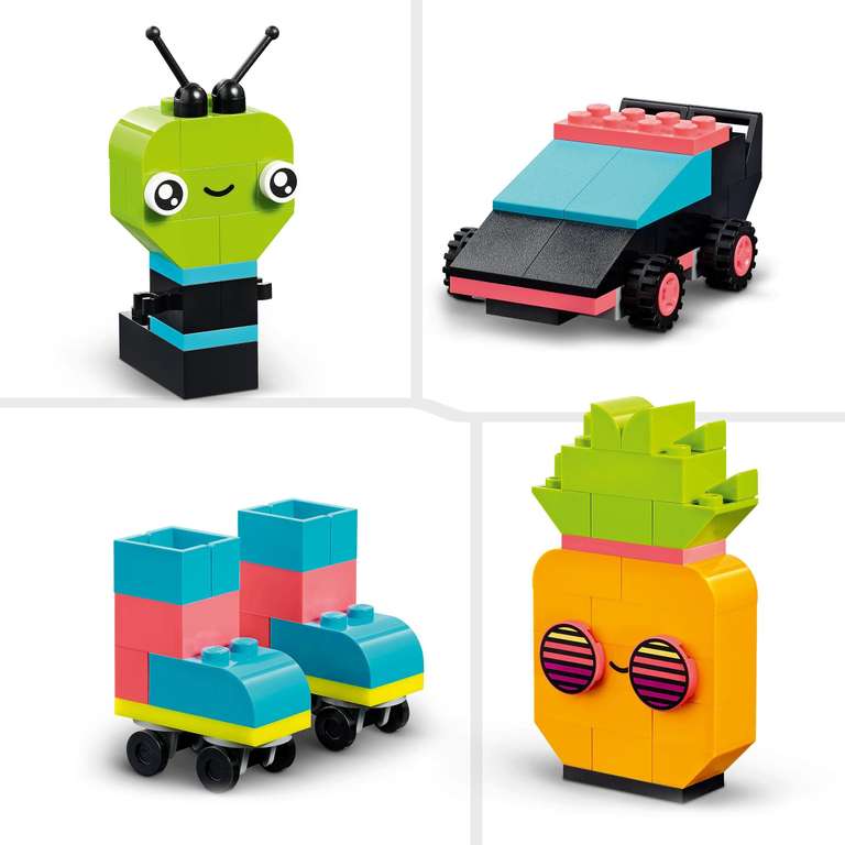LEGO Classic Neon Kreativ-Bauset, Bausteine-Kiste Set