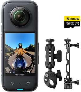 Insta360 X3 (30p, 5.7K, WLAN, Bluetooth), Action Cam mit Motorrad-Kit