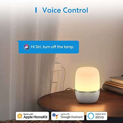 Meross RGBCW Smarte Nachttischlampe kompatibel mit Alexa, Google & HomeKit