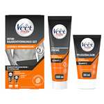 Veet Men Intim-Haarentfernungs-Set für Männer - 100 ml Enthaarungscreme für den Intimbereich mit Spatel & 50 ml Pflegebalsam