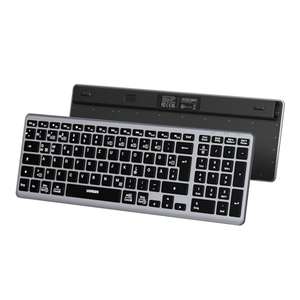 UGREEN Bluetooth Tastatur mit Ziffernblock (BT5.0+2.4G), Wiederaufladbare Ultra Slim Tastatur mit 4 Kanälen