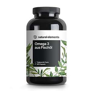 Omega 3 (365 Kapseln) - 1000mg Fischöl pro Kapsel mit EPA und DHA