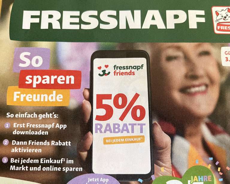 FRESSNAPF 5% Rabatt bei jedem Einkauf mit App