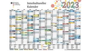 Gratis Interkultureller Kalender 2023 (DIN A1 oder DIN A3)