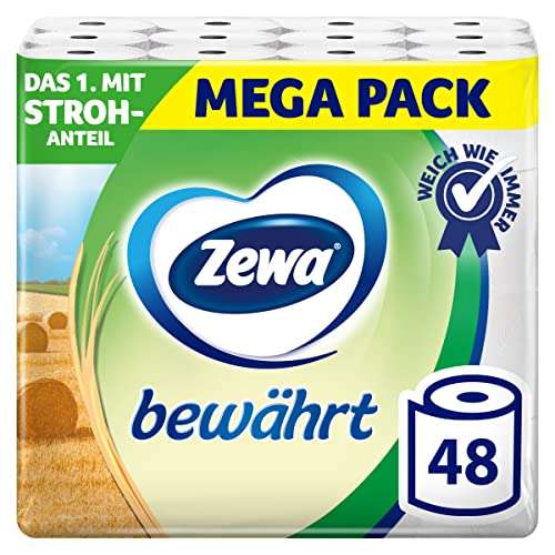 Zewa bewährt Toilettenpapier mit Strohanteil 3x 16 Rollen
