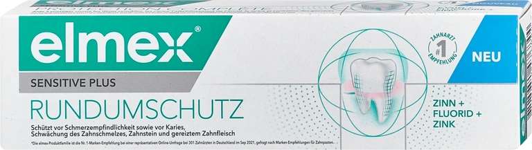 elmex Sensitive Plus Rundumschutz Zahnpasta, 75 ml