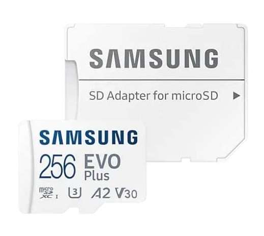 Samsung EVO Plus microSDXC 256GB Kit, UHS-I U3, A2, Class 10