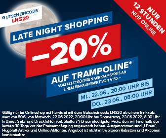 Hervis: 20% Rabatt auf Trampoline im Late Night Shopping