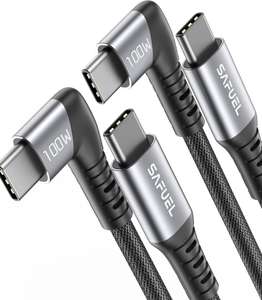 SAFUEL 100W USB C auf USB C Kabel, 90° 2023【2er-Pack 2m】